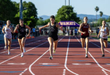 Girls track finish line in Ukiah