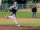 Eric Nielsen pitching early in the 2025 season