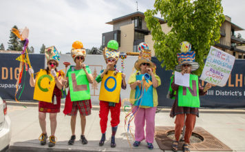 Kazoo band at June 14 protest