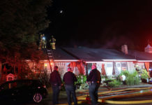 Firefighters on Pordon Lane
