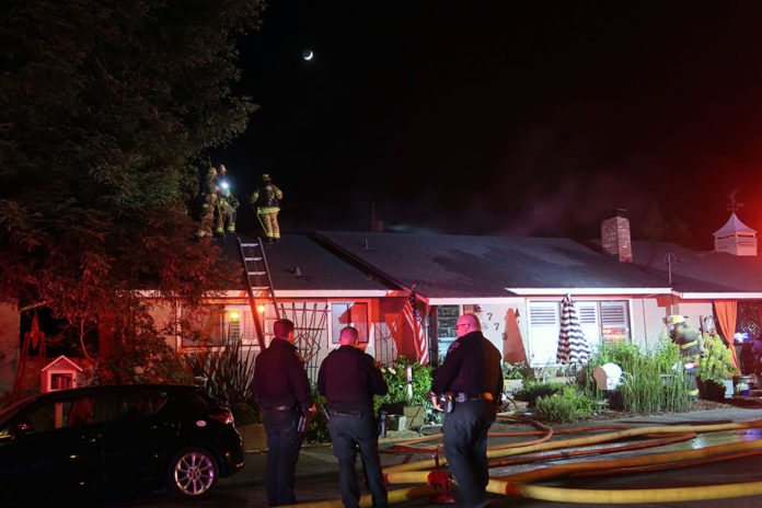 Firefighters on Pordon Lane