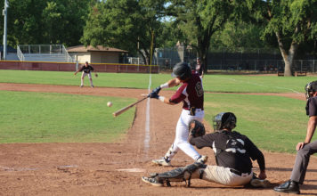 SECOND-INNING SLUGGER Jonathan Kim hits the first home run of the year