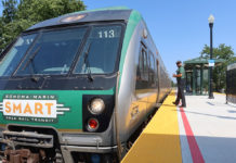 Last to board the Windsor SMART train