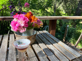 June flowers and a whiskey sour