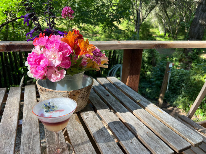 June flowers and a whiskey sour