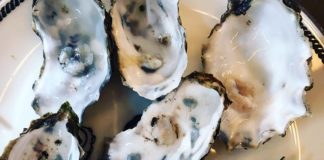 Oysters on a plate with lemon