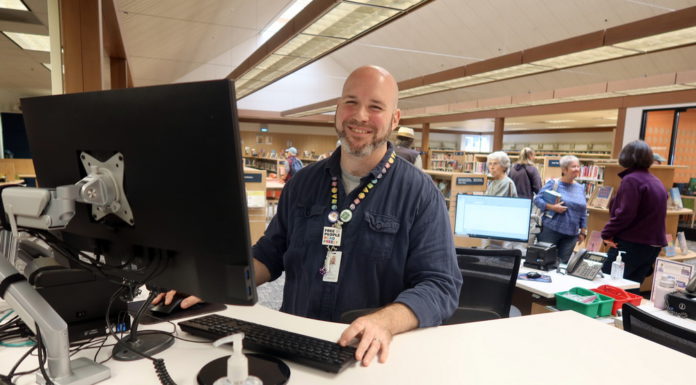 Ben Peery in the new Healdsburg Library