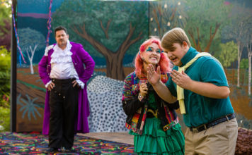 On stage in open-air "Midsummer Night's Dream"