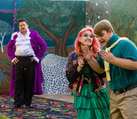 On stage in open-air "Midsummer Night's Dream"