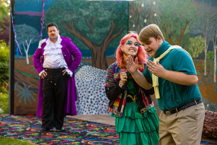 On stage in open-air