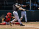 Jacob French gets another hit with the Healdsburg Prune Packers