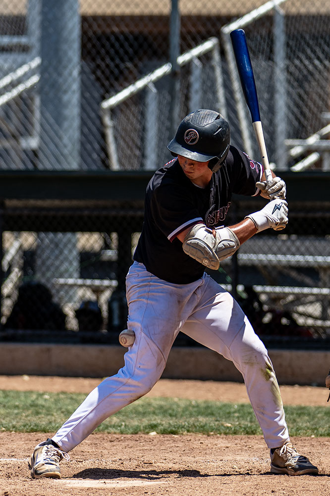 Jacob French hit by a pitch