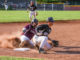 Baserunner Logan Sutter slides into third