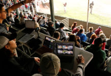 Grandstand view of baseball
