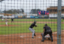 Collegiate wooden-bat baseball in Arcata.