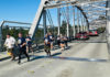Police carry the torch