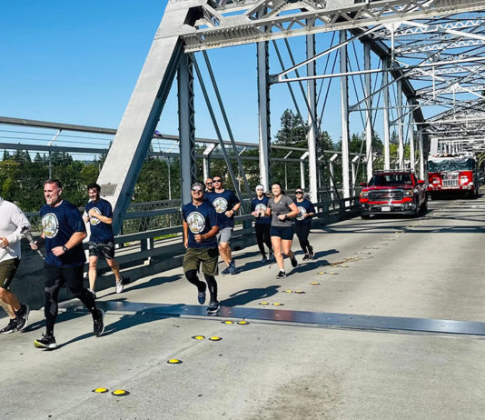 Police carry the torch