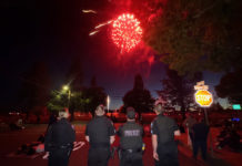 Police and fireworks