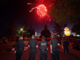 Police and fireworks