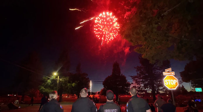 Police and fireworks