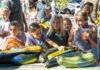 Girls at Healdsburg Farmers Market 2025