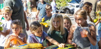 Girls at Healdsburg Farmers Market 2025