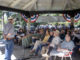 Locals listen to a lecture in Healdsburg's Plaza.