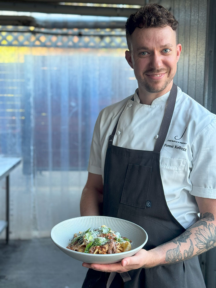 Chef Forrest Kellogg at J Winery