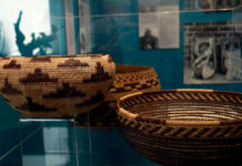 Pomo baskets in exhibit