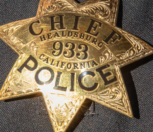 Police Log, July 28 – Aug. 3 Badge of Healdsburg Police Chief