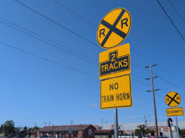 Train crossing signs in Windsor