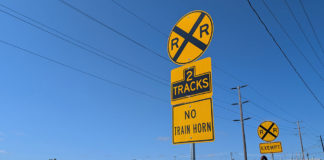 Train crossing signs in Windsor