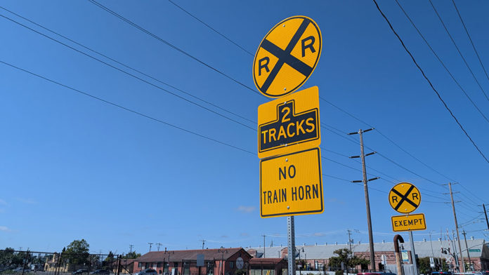 Train crossing signs in Windsor