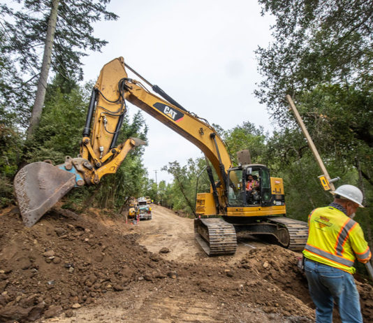 Road repair around Fitch Mountain