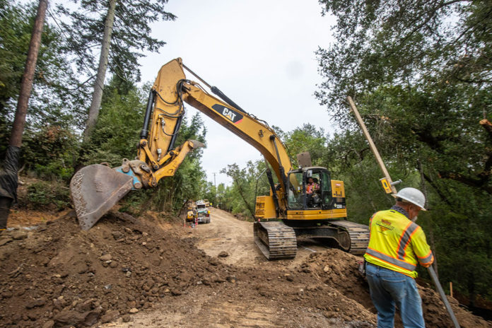 Road repair around Fitch Mountain