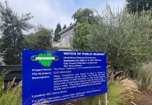 The Ruse changes course from B&B to rehab Public meeting sign