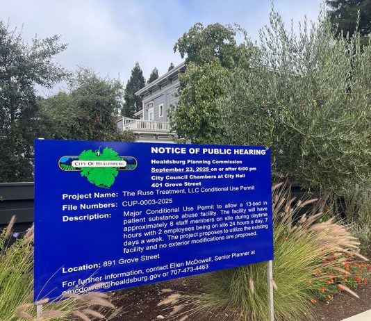 The Ruse changes course from B&B to rehab Public meeting sign