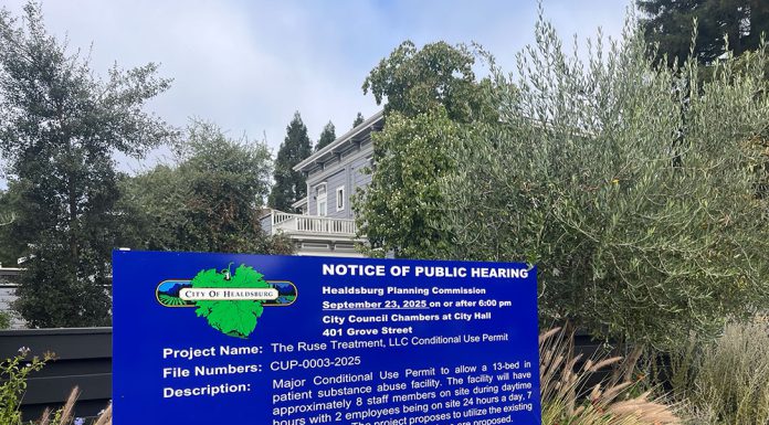 The Ruse changes course from B&B to rehab Public meeting sign