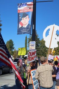 Demonstrators in Healdsburg against Trump