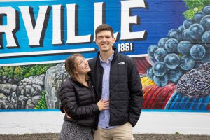 Mural and artist in Geyserville.