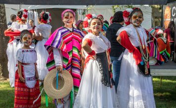 Dia de Muertos dancers in Healdsbyrg