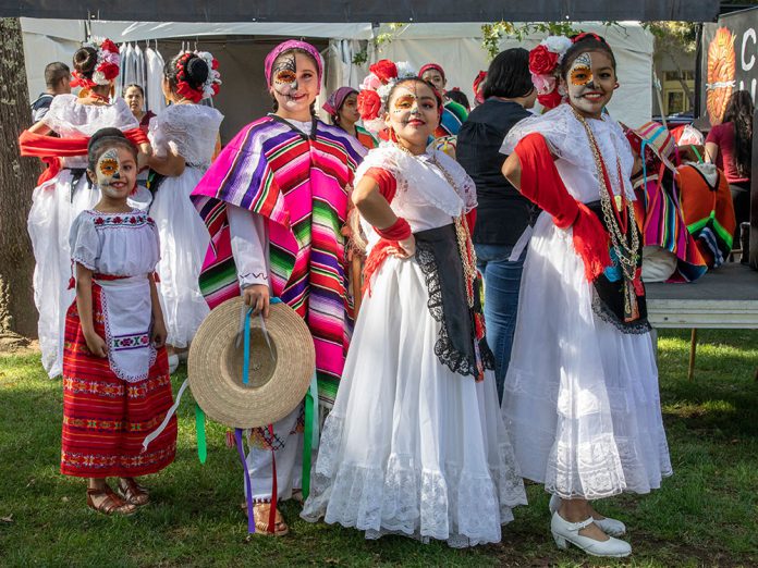 Dia de Muertos dancers in Healdsbyrg