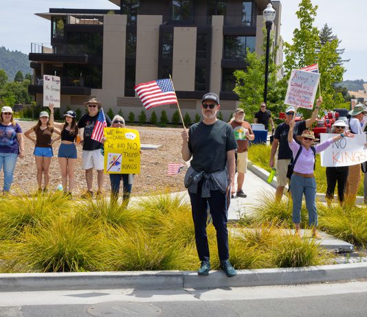 Protestors at the Healdsburg Roundabout