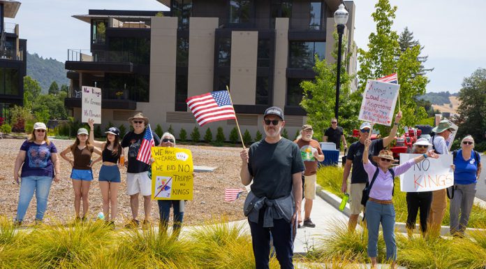 Healdsburg Happenings, Oct. 16-24 Protestors at the Healdsburg Roundabout