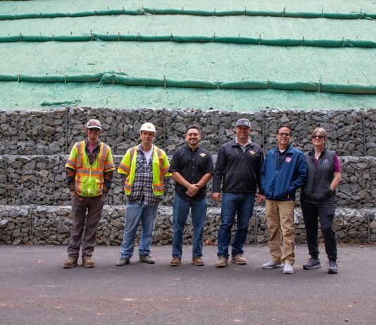 Work crew at the end of the job, on Fitch Mountain Road