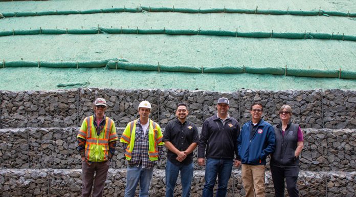 Work crew at the end of the job, on Fitch Mountain Road