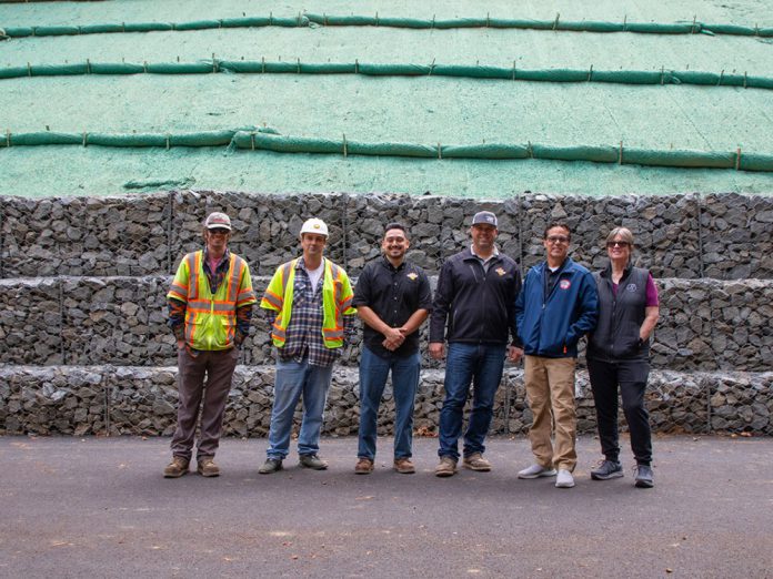 Work crew at the end of the job, on Fitch Mountain Road
