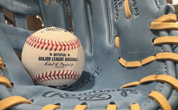 Baseball glove and ball