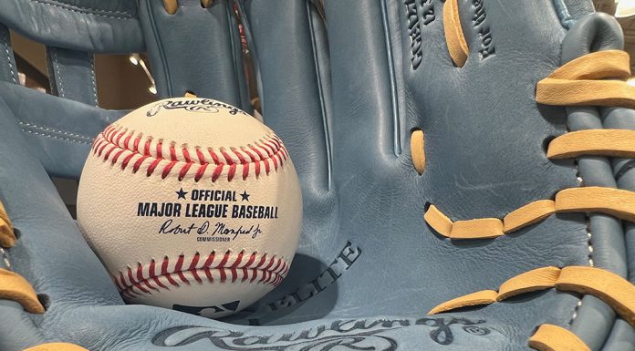 Baseball glove and ball