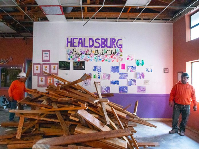 Interior of Boys & Girls Club during demolition